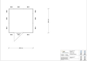 Hallenbüro 4-seitig 2,50 x 2,50 m 6,25 m² (HB4-2525)